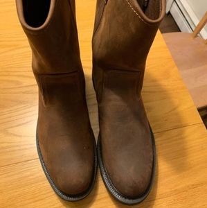 Men's Wolverine leather upper size 11.5 M work boots.
